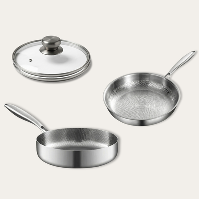 Titanium Hammered Pan + High Pan