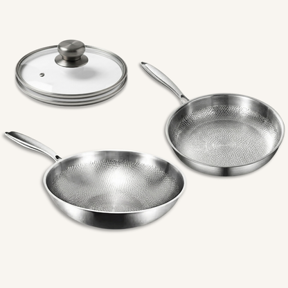 Titanium Hammered Pan + Wok Pan