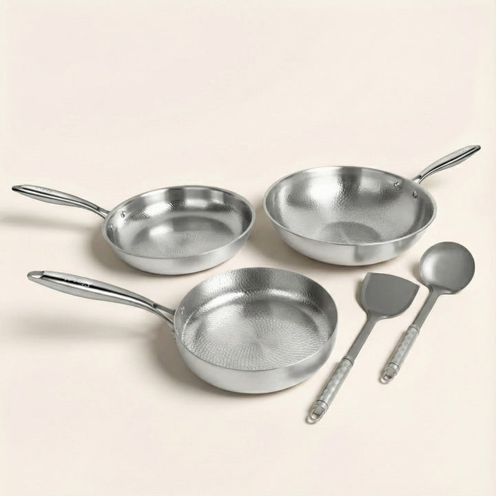 Titanium Hammered Cookware Set Pro